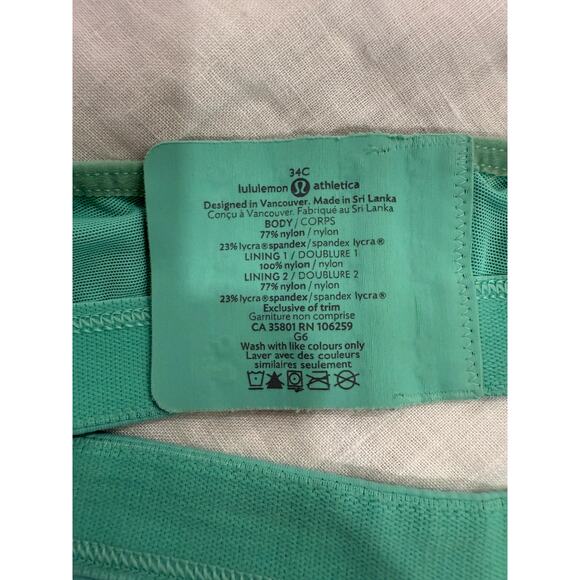 Lululemon Athletica Ta Ta Tamer II Adjustable Bra Mesh Trim (C-E cup) Size 34C - Picture 7 of 8